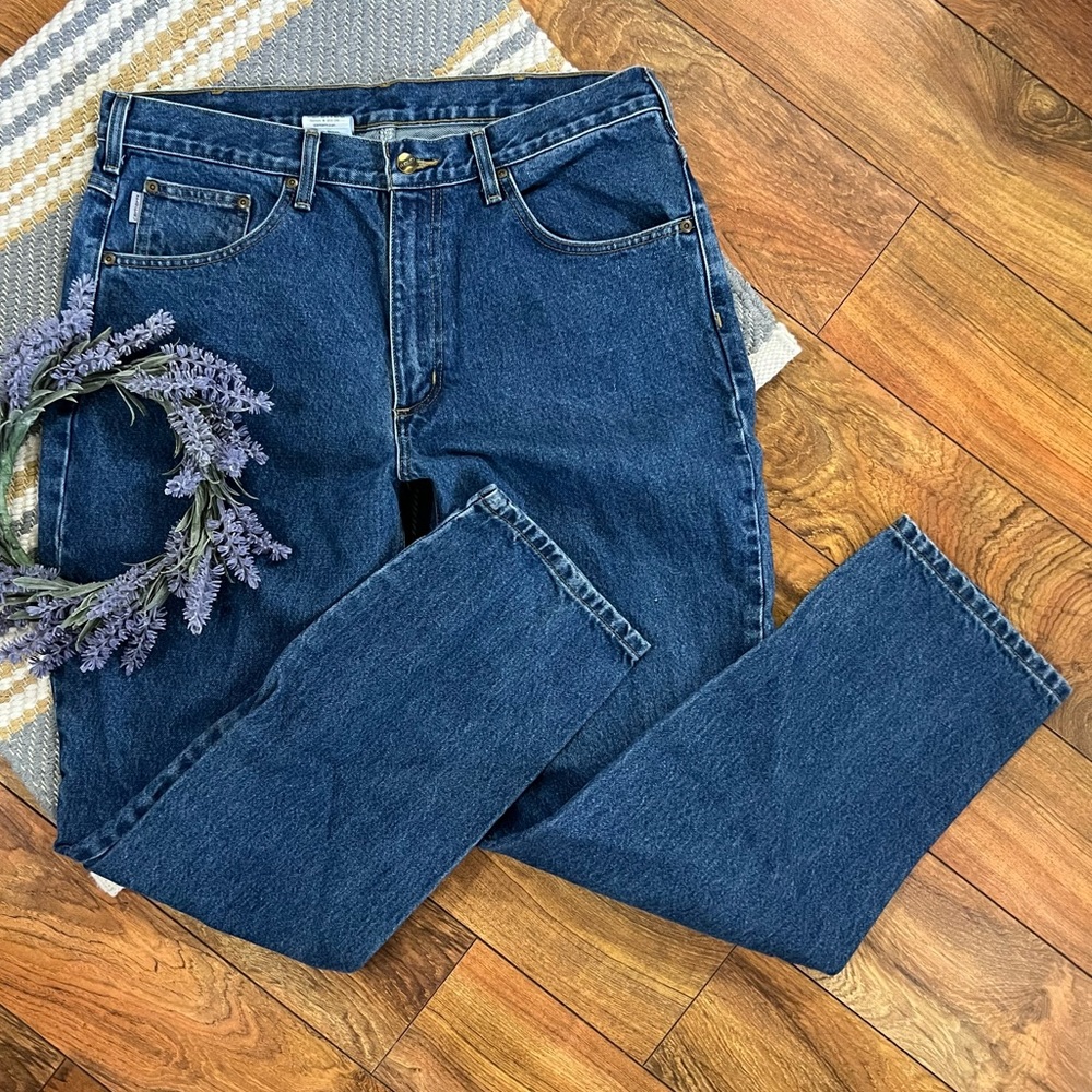 Carhartt dark wash relaxed fit denim jeans